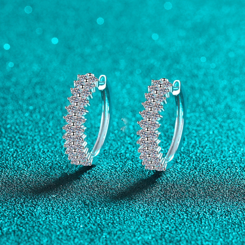 Moissanite Earrings in 925 Sterling Silver