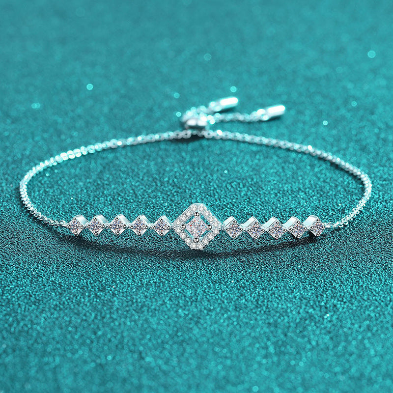 Moissanite Bracelets in 925 Sterling Silver 0.7ct 25cm
