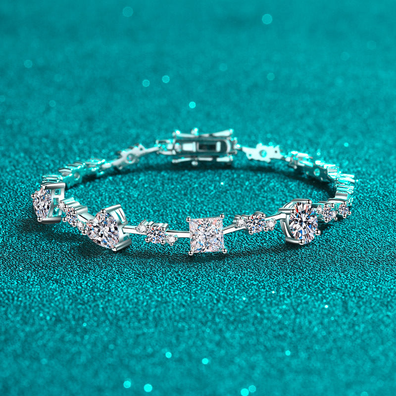 Moissanite Bracelets in 925 Sterling Silver 6.43ct 18cm