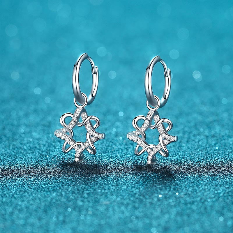 Moissanite Earrings in 925 Sterling Silver