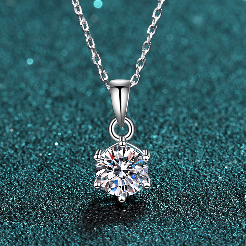 Moissanite Necklaces in 925 Sterling Silver 0.5ct 1ct 2ct 3ct 5ct