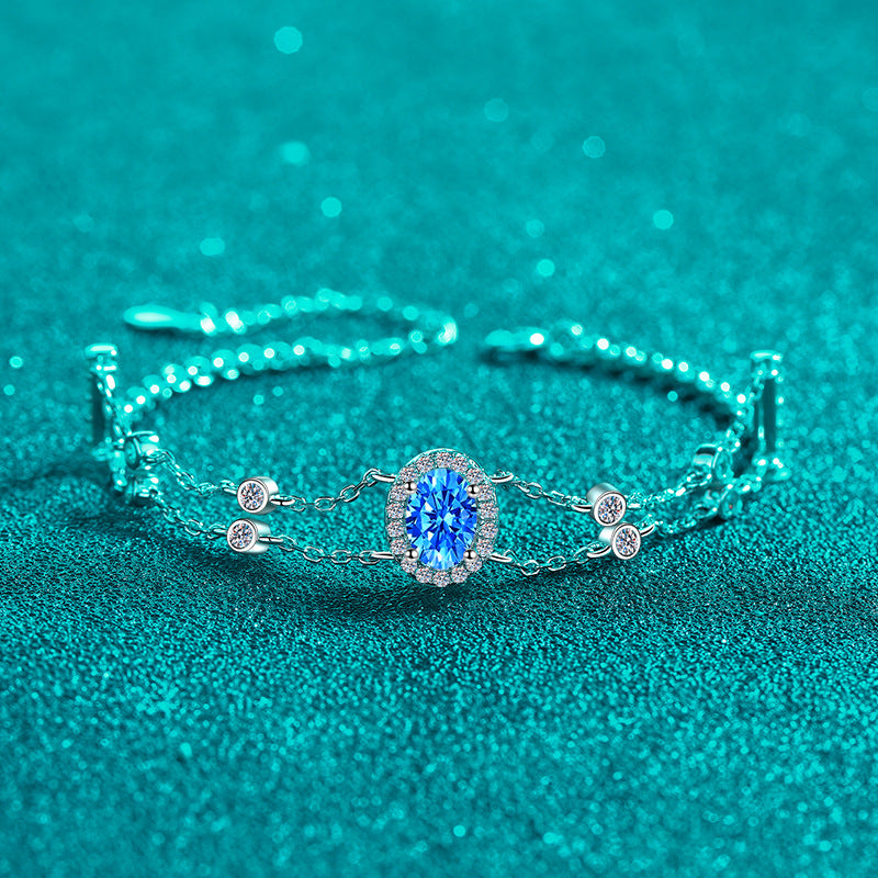 Moissanite Bracelets in 925 Sterling Silver 1ct 16+5cm