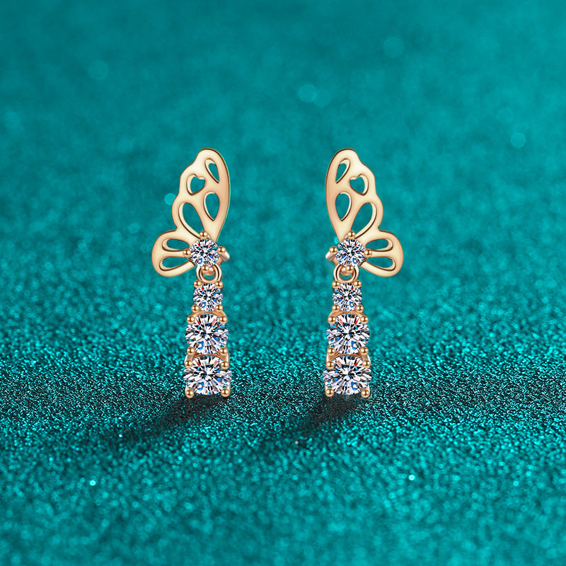 Moissanite Earrings in 925 Sterling Silver