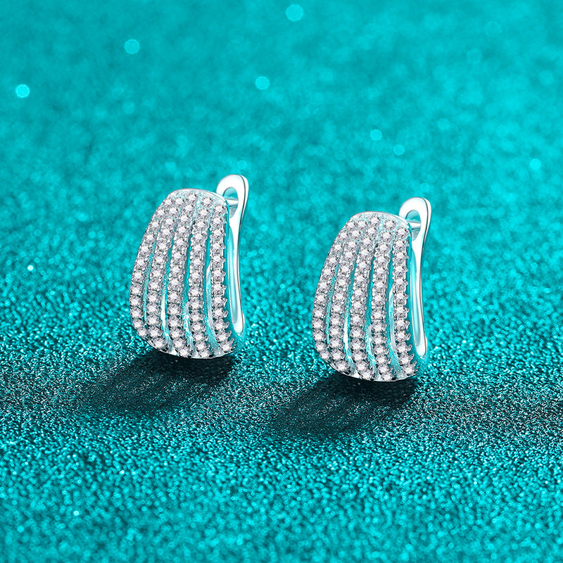 Moissanite Earrings in 925 Sterling Silver