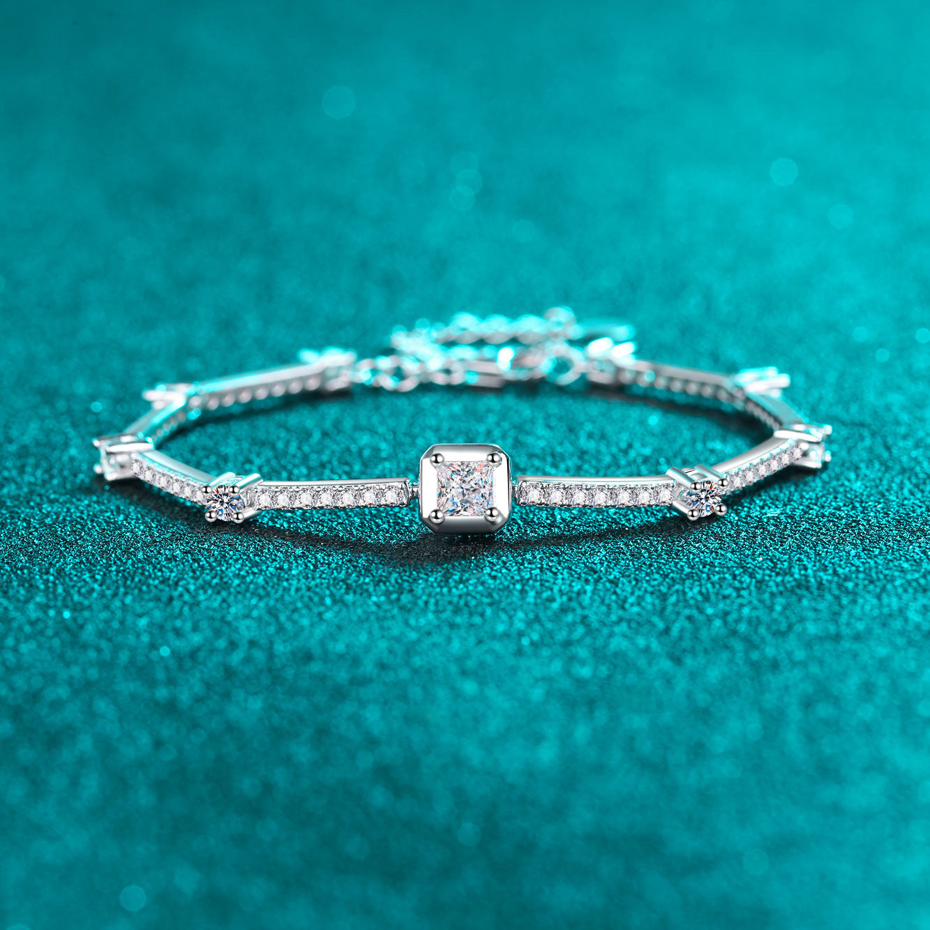 Moissanite Bracelets in 925 Sterling Silver 1.88ct 20cm