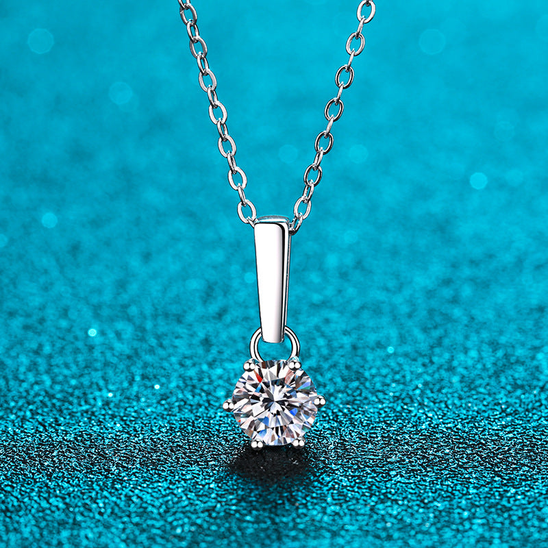 Moissanite Necklaces in 925 Sterling Silver 1ct 2ct