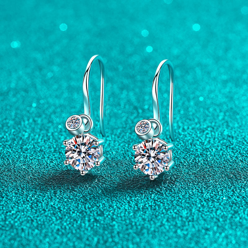 Round cut Moissanite Earrings in 925 Sterling Silver 1.12ct 2.12ct 4.12ct