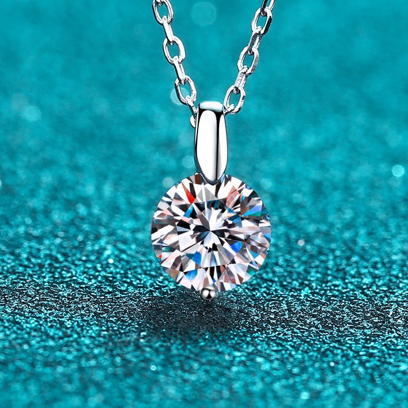 Moissanite Necklaces in 925 Sterling Silver 1ct 2ct 3ct