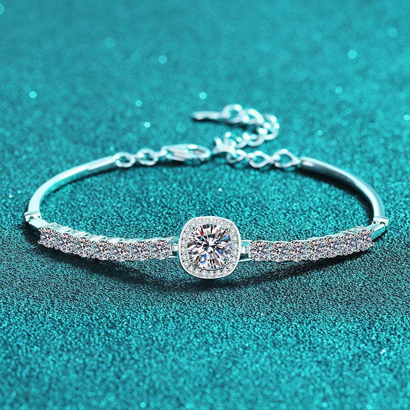 Moissanite Bracelets in 925 Sterling Silver 2.4ct 22cm