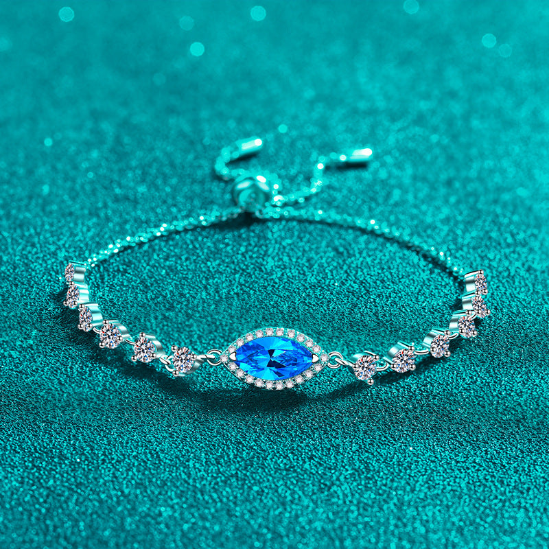 Moissanite Bracelets in 925 Sterling Silver 1ct 22cm