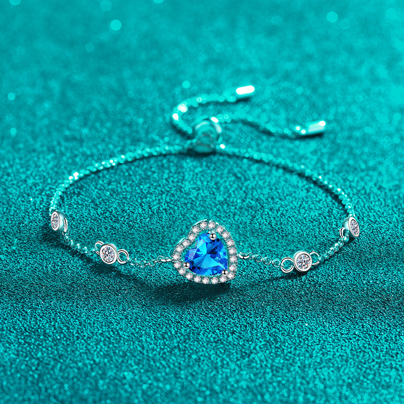 Moissanite Bracelets in 925 Sterling Silver 1ct 22cm