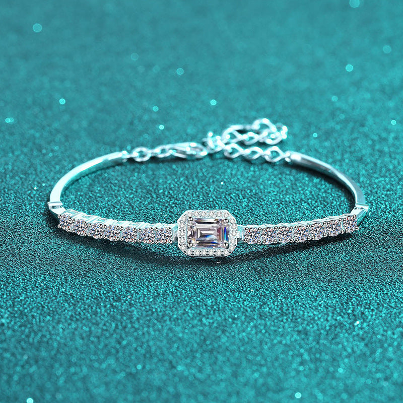 Moissanite Bracelets in 925 Sterling Silver 2.4ct 22cm