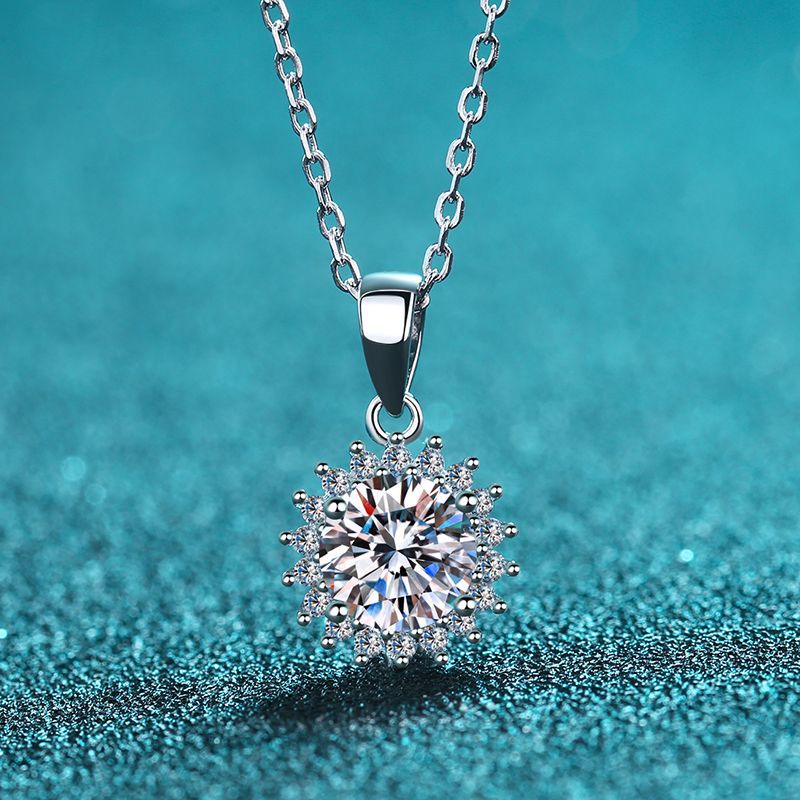 Moissanite Necklaces in 925 Sterling Silver 0.5ct 1ct 2ct 3ct 5ct