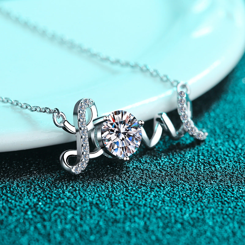 Moissanite Necklaces in 925 Sterling Silver 1ct