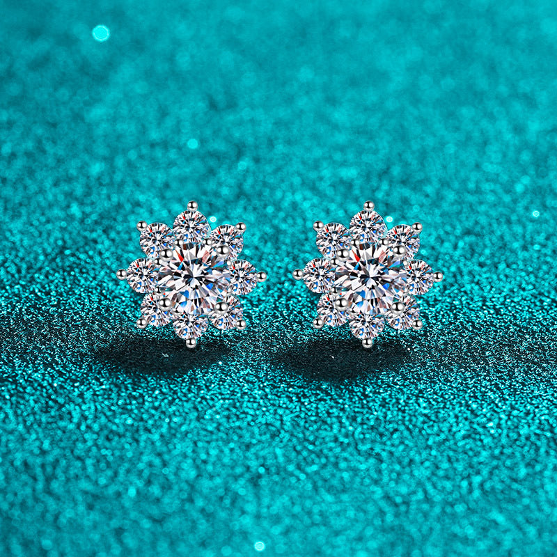 Round cut Moissanite Earrings in 925 Sterling Silver 0.6ct 1ct 2ct