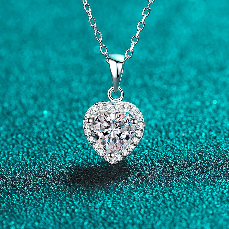 Moissanite Necklaces in 925 Sterling Silver 1ct