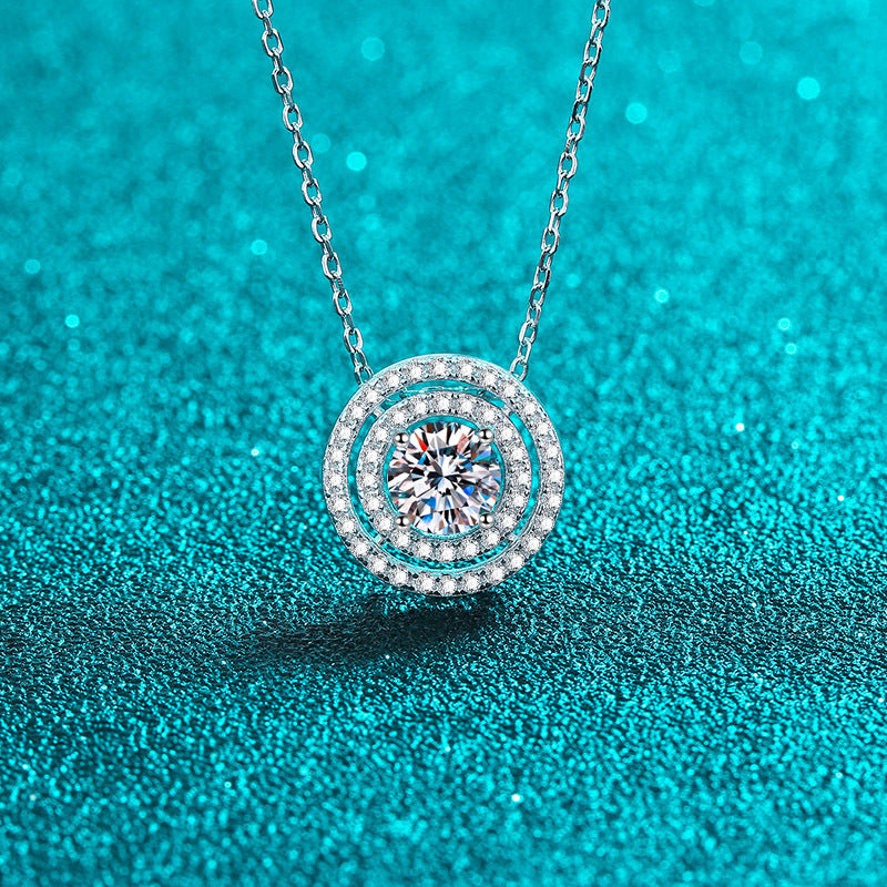 Moissanite Necklaces in 925 Sterling Silver 0.5ct 1ct 2ct