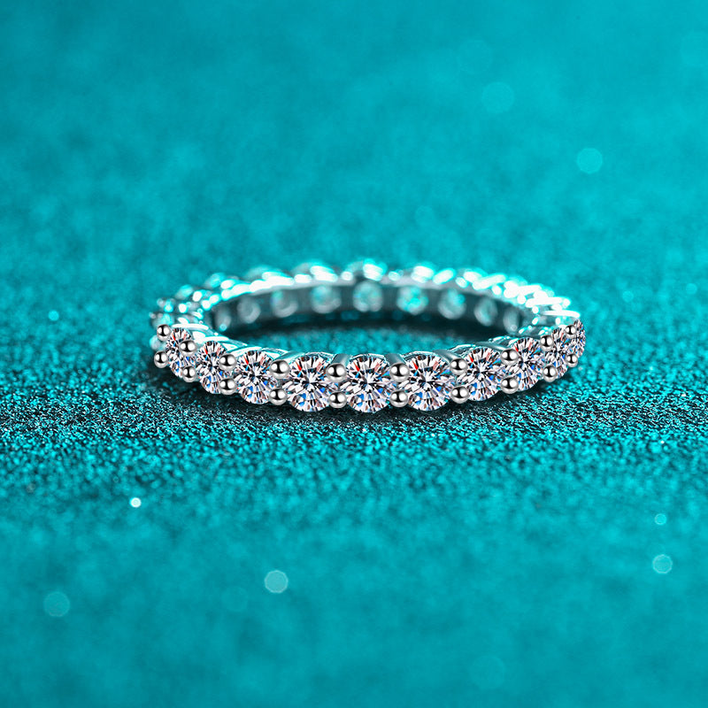Moissanite Ring in 925 Sterling Silver