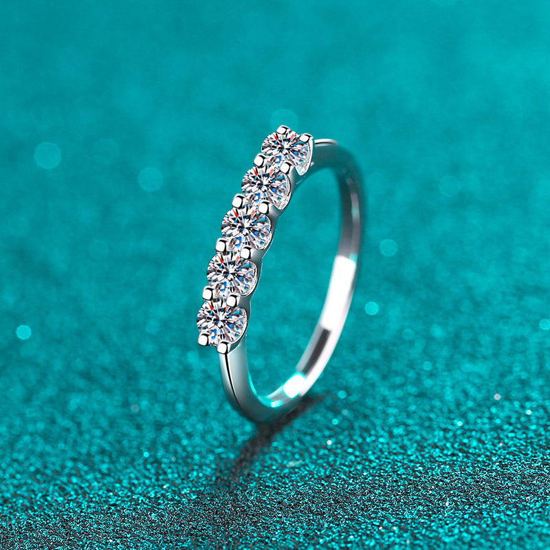 Moissanite Ring in 925 Sterling Silver