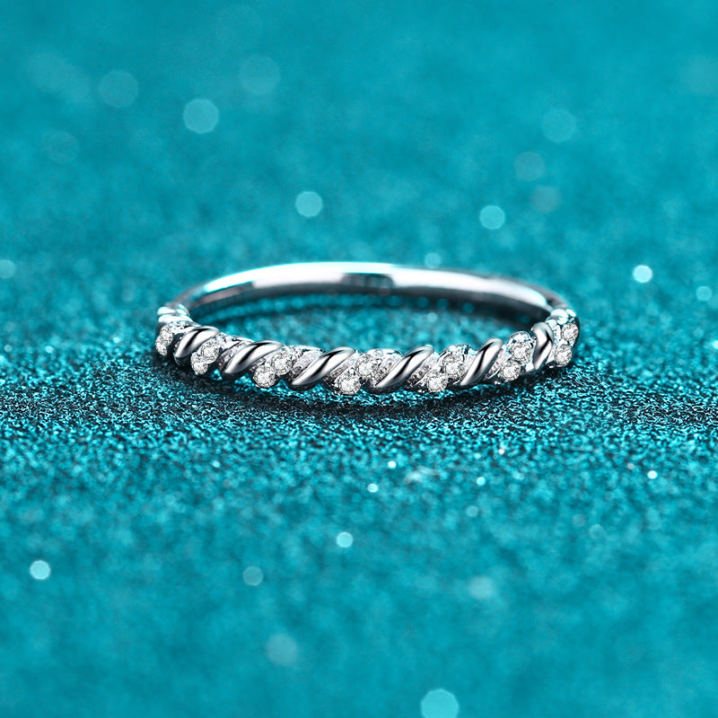 Moissanite Ring in 925 Sterling Silver