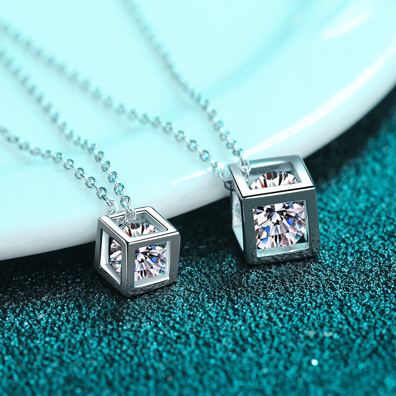 Moissanite Necklaces in 925 Sterling Silver 0.5ct 1ct