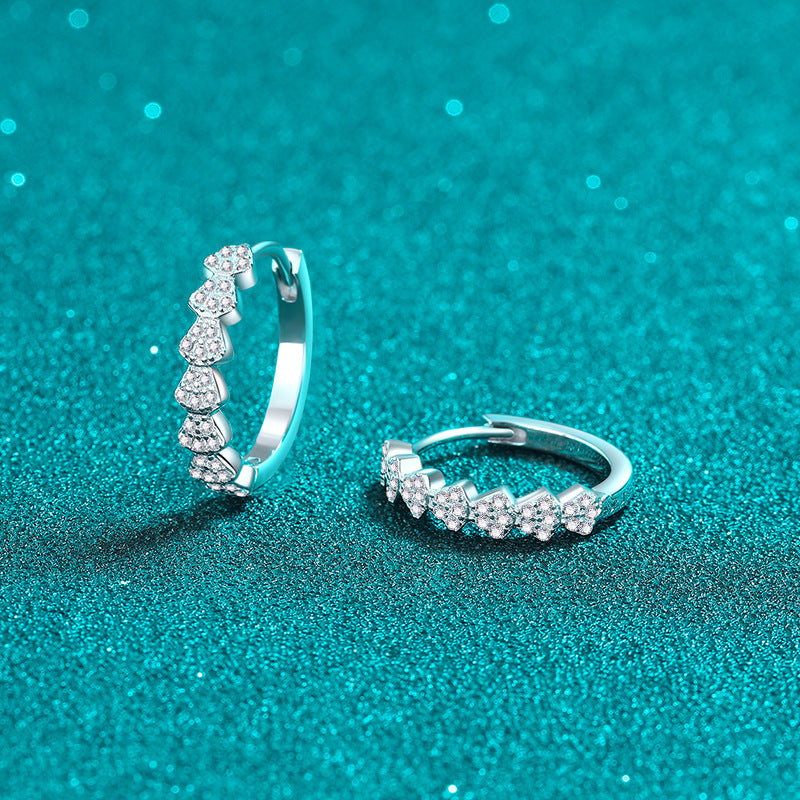 Moissanite Earrings in 925 Sterling Silver