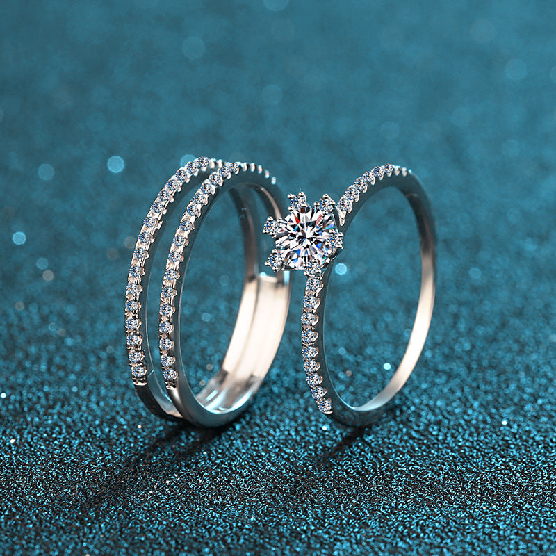 Moissanite Ring in 925 Sterling Silver 0.5ct 1ct