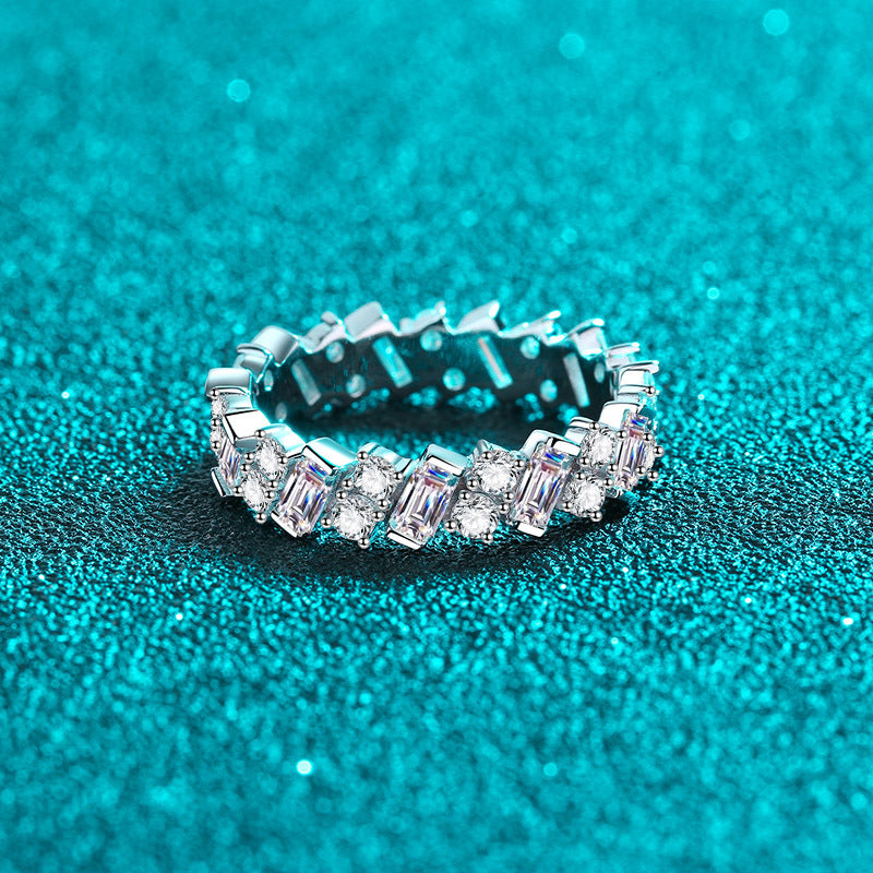 Moissanite Ring in 925 Sterling Silver