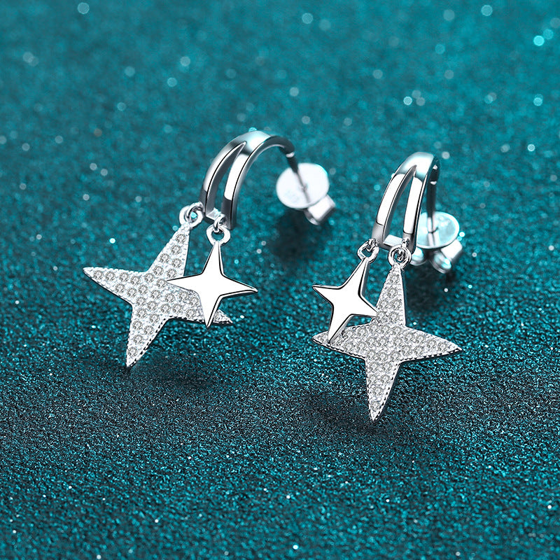 Moissanite Earrings in 925 Sterling Silver