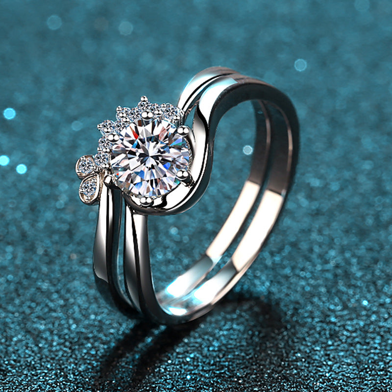Moissanite Ring in 925 Sterling Silver 0.8ct