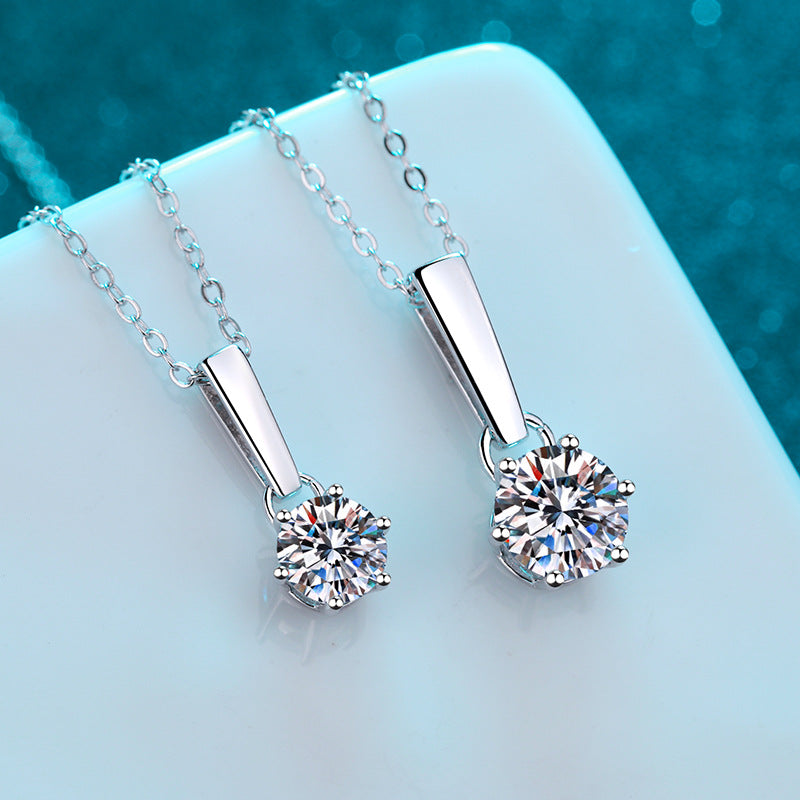 Moissanite Necklaces in 925 Sterling Silver 1ct 2ct