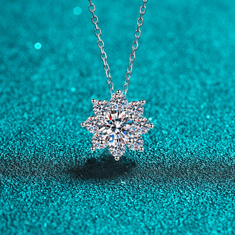 Moissanite Necklaces in 925 Sterling Silver 1ct 2ct