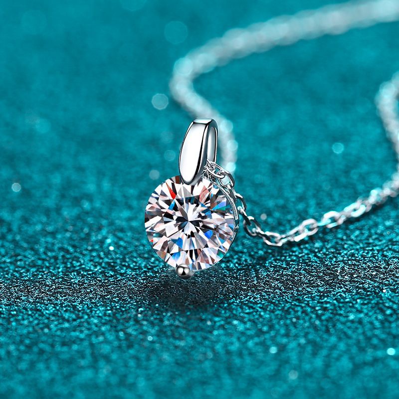 Moissanite Necklaces in 925 Sterling Silver 1ct 2ct 3ct