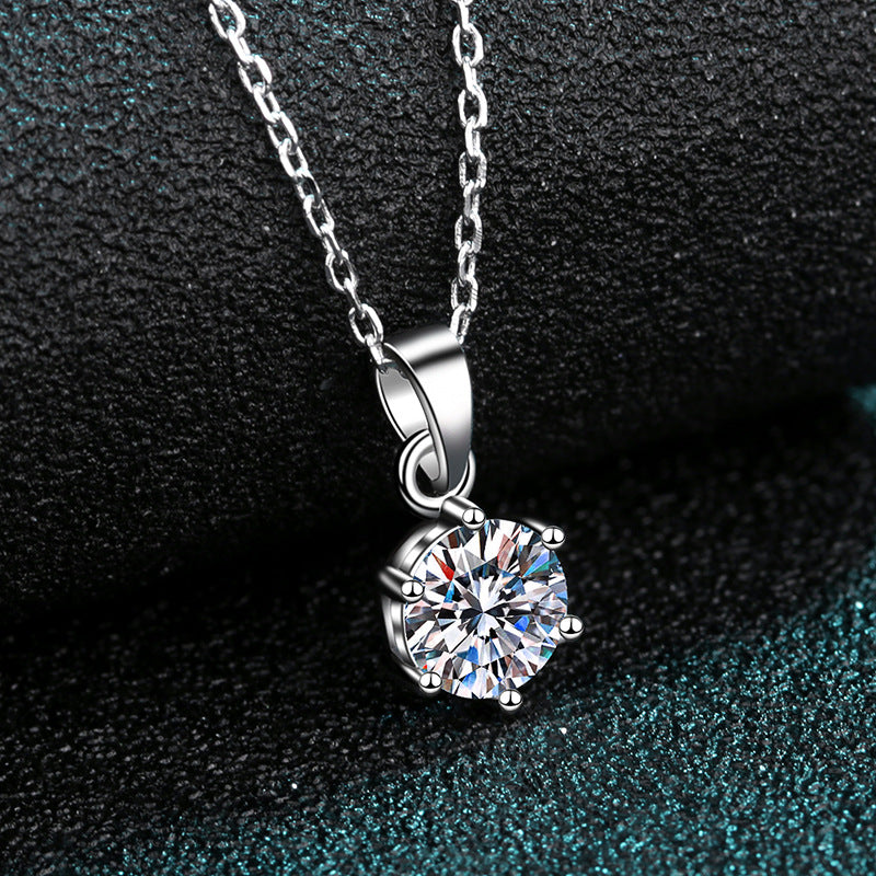 Moissanite Necklaces in 925 Sterling Silver 0.5ct 1ct 2ct 3ct 5ct
