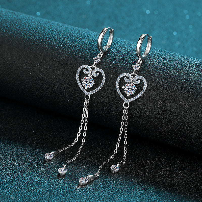 Round cut Moissanite Earrings in 925 Sterling Silver 1ct