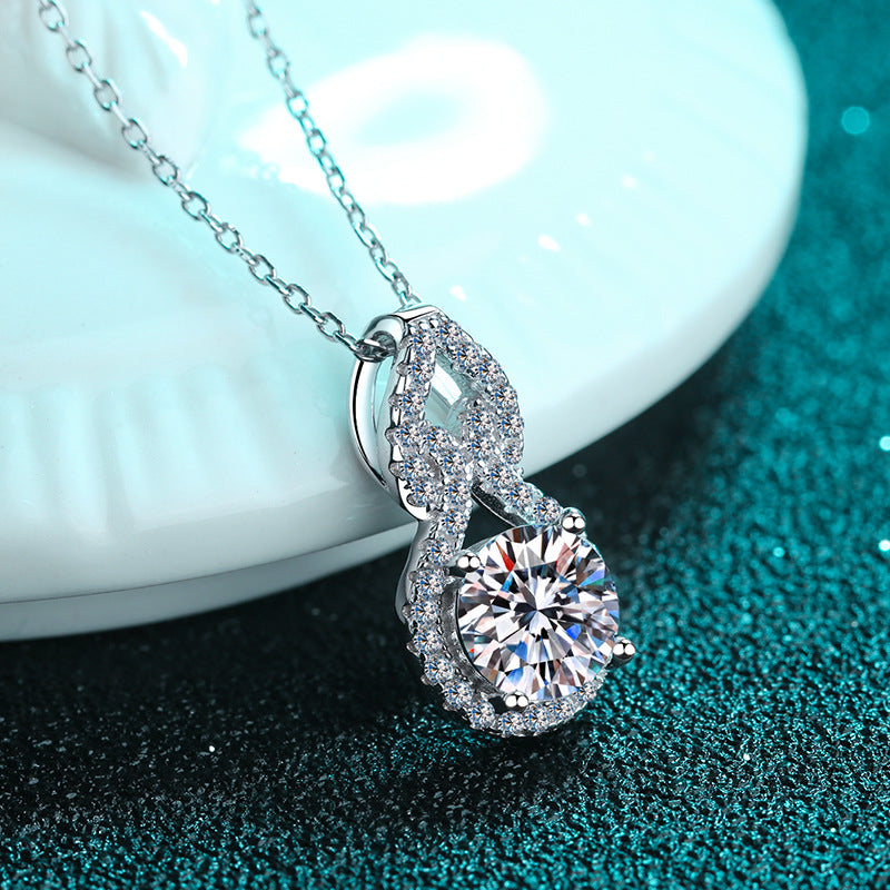 Moissanite Necklaces in 925 Sterling Silver 1ct