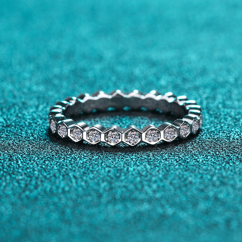 Moissanite Ring in 925 Sterling Silver