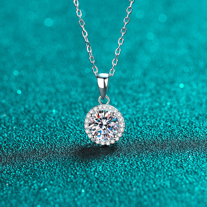 Moissanite Necklaces in 925 Sterling Silver 1ct