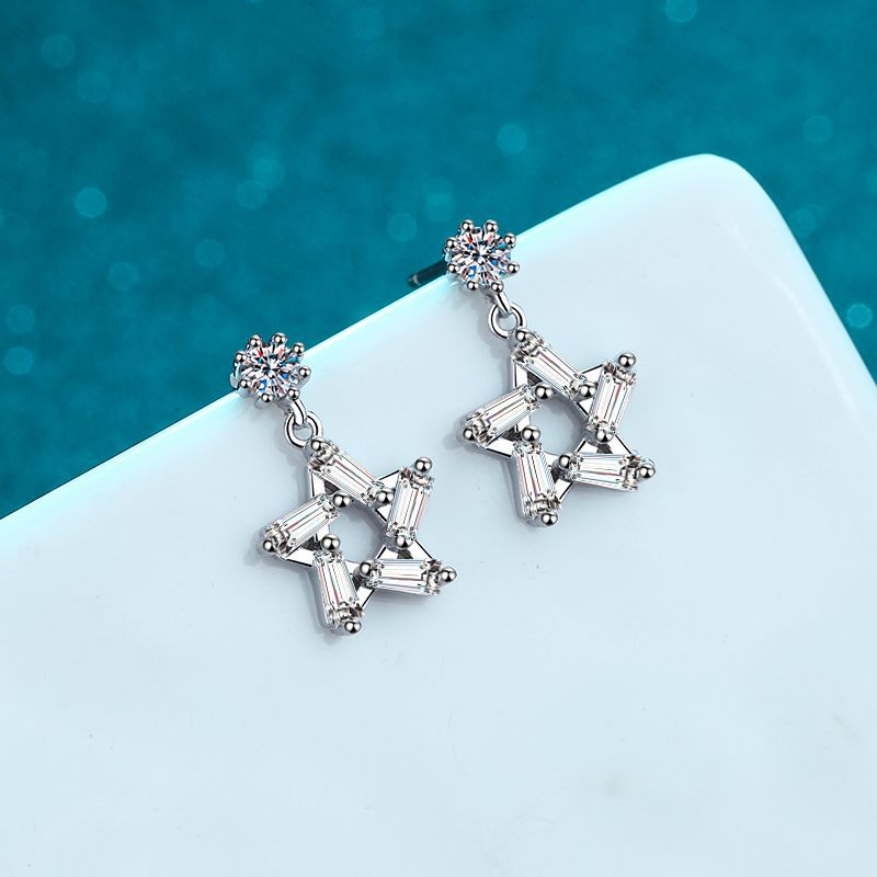 Moissanite Earrings in 925 Sterling Silver