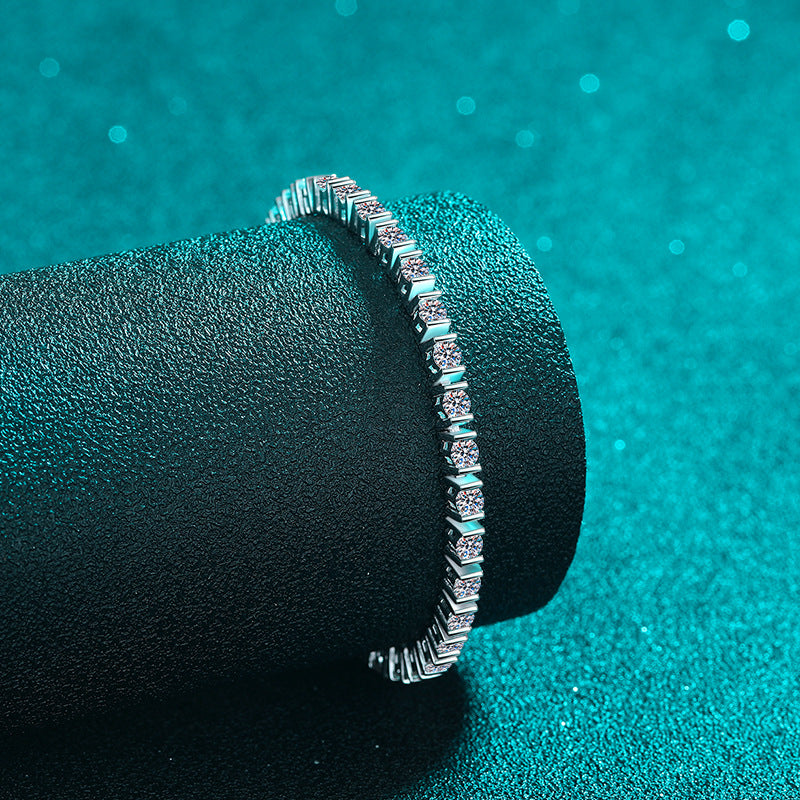 Moissanite Bracelets in 925 Sterling Silver 4.2ct 19cm