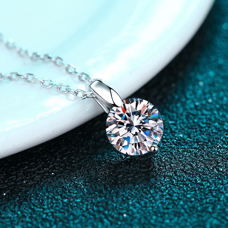 Moissanite Necklaces in 925 Sterling Silver 1ct 2ct 3ct