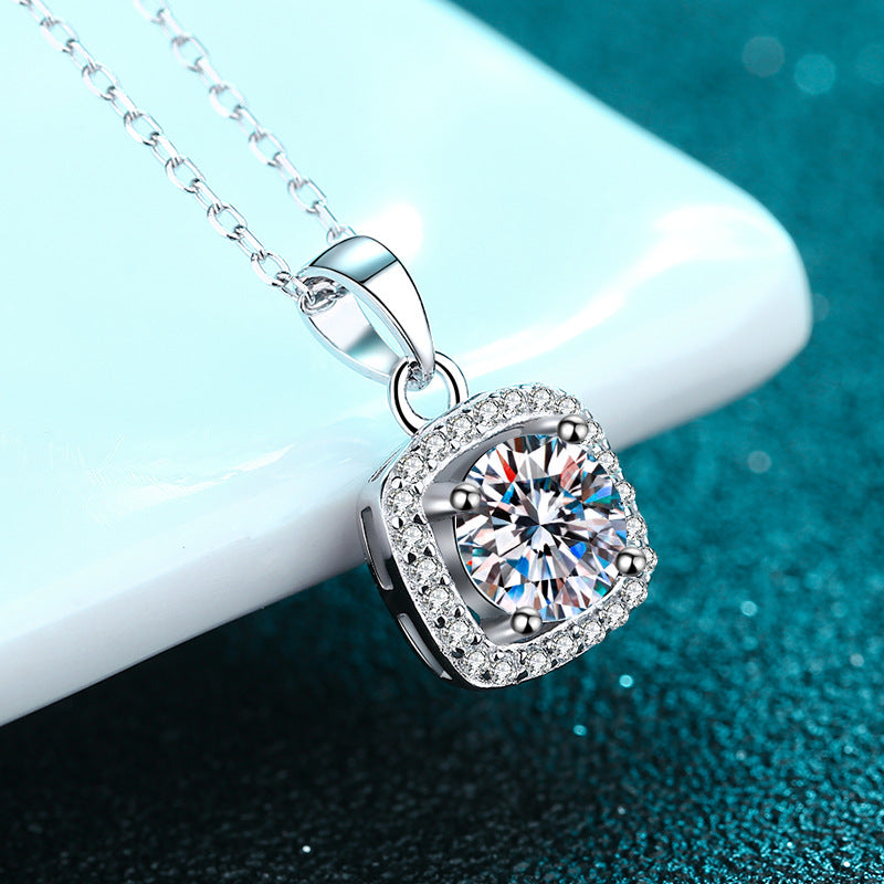 Moissanite Necklaces in 925 Sterling Silver 1ct 2ct