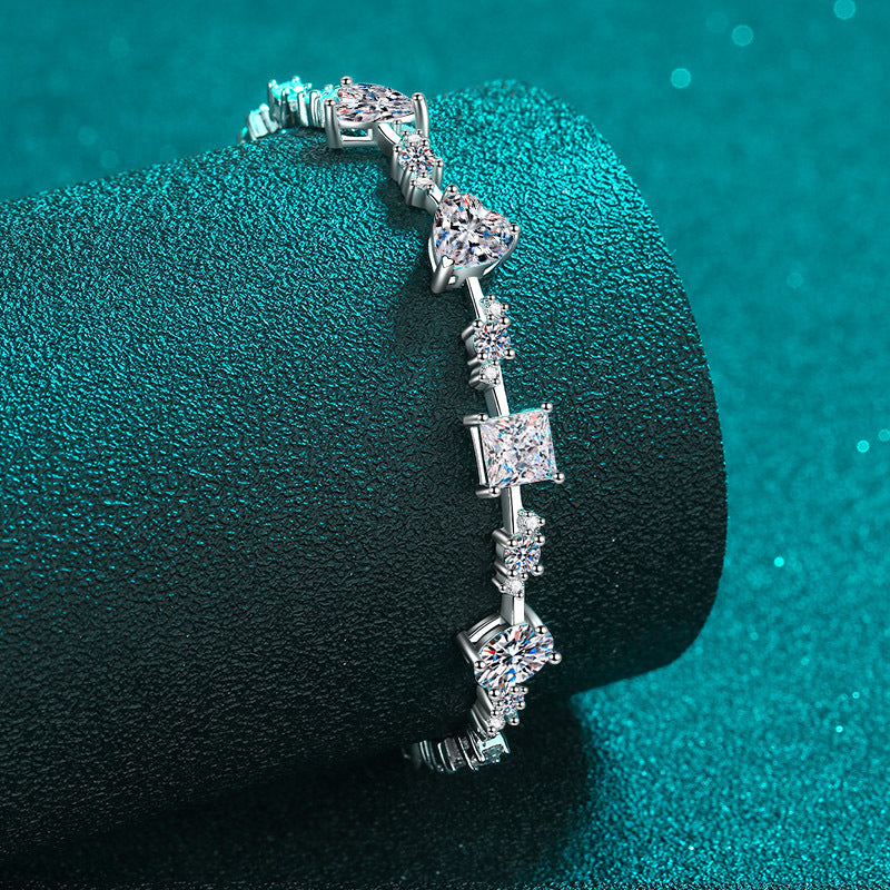 Moissanite Bracelets in 925 Sterling Silver 6.43ct 18cm