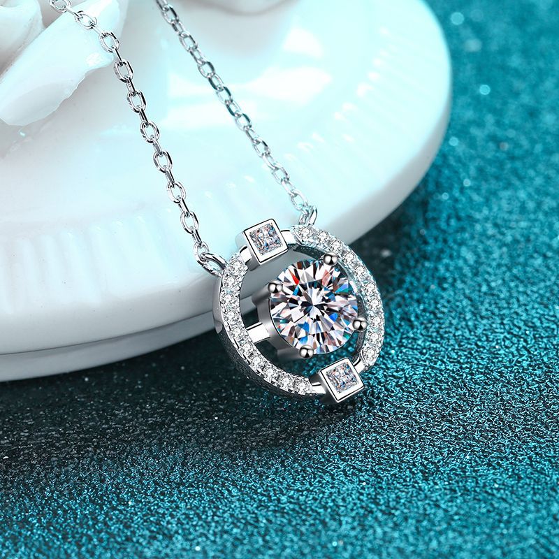 Moissanite Necklaces in 925 Sterling Silver 0.5ct 1ct 2ct 3ct