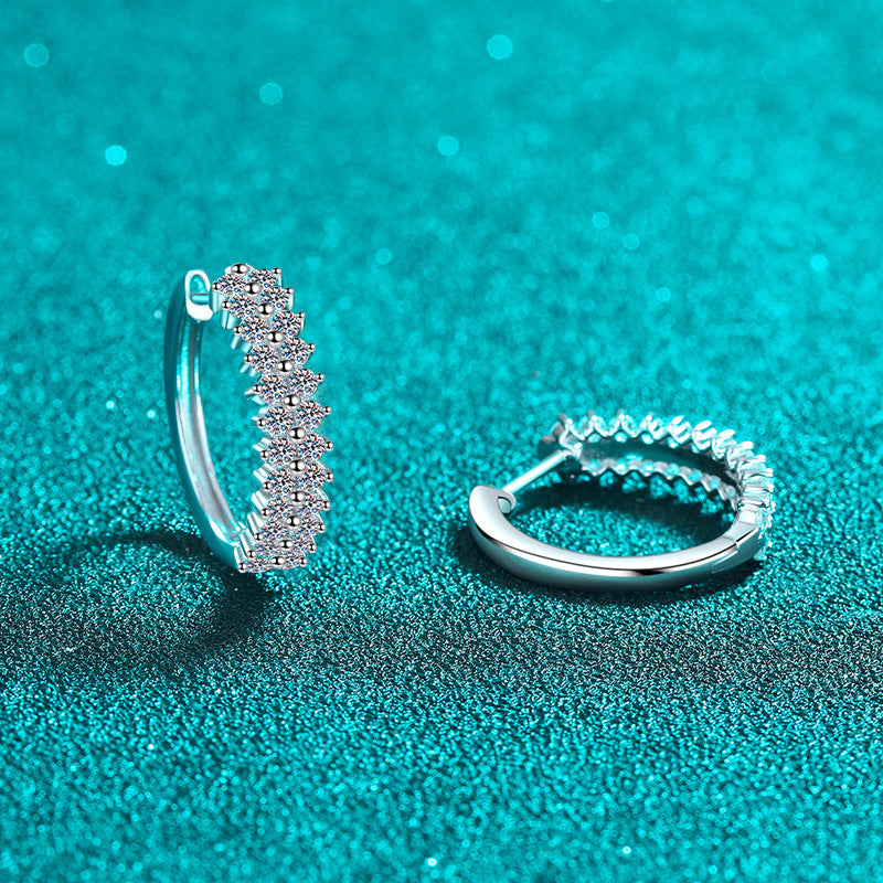 Moissanite Earrings in 925 Sterling Silver