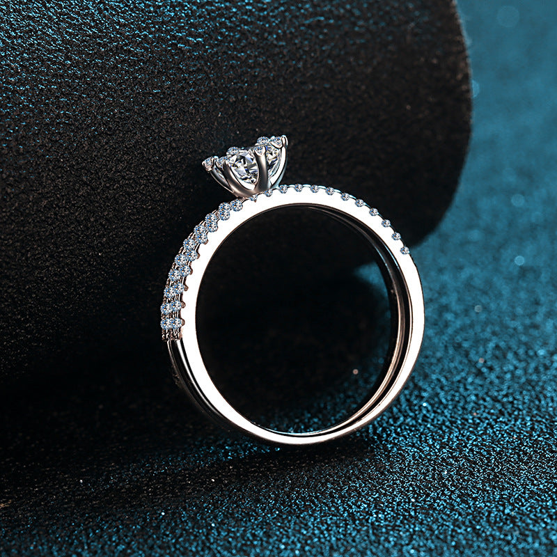 Moissanite Ring in 925 Sterling Silver 0.5ct 1ct