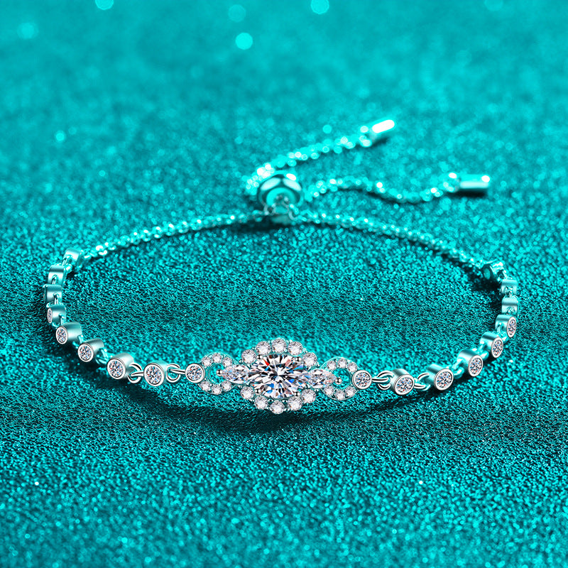 Moissanite Bracelets in 925 Sterling Silver 0.5ct 22cm