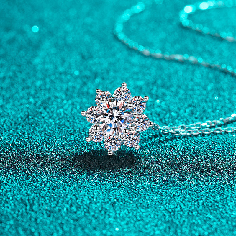 Moissanite Necklaces in 925 Sterling Silver 1ct 2ct