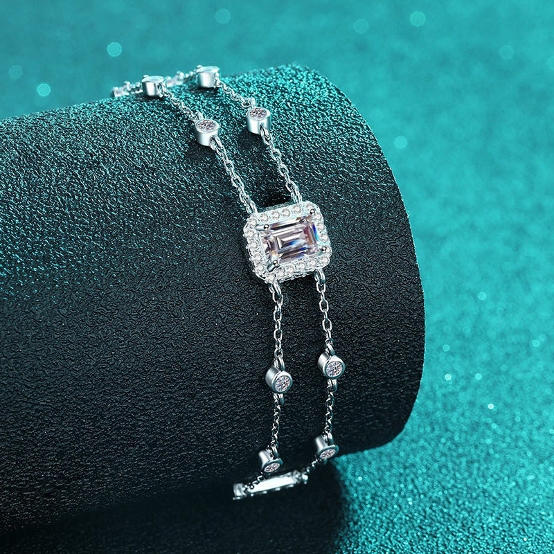 Moissanite Bracelets in 925 Sterling Silver 1ct 21cm