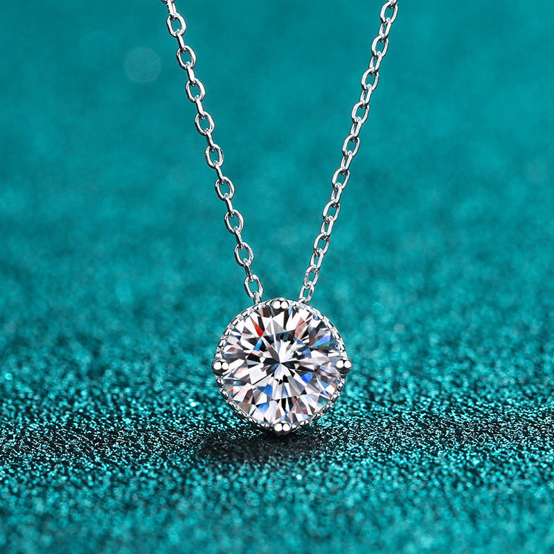 Moissanite Necklaces in 925 Sterling Silver 1ct